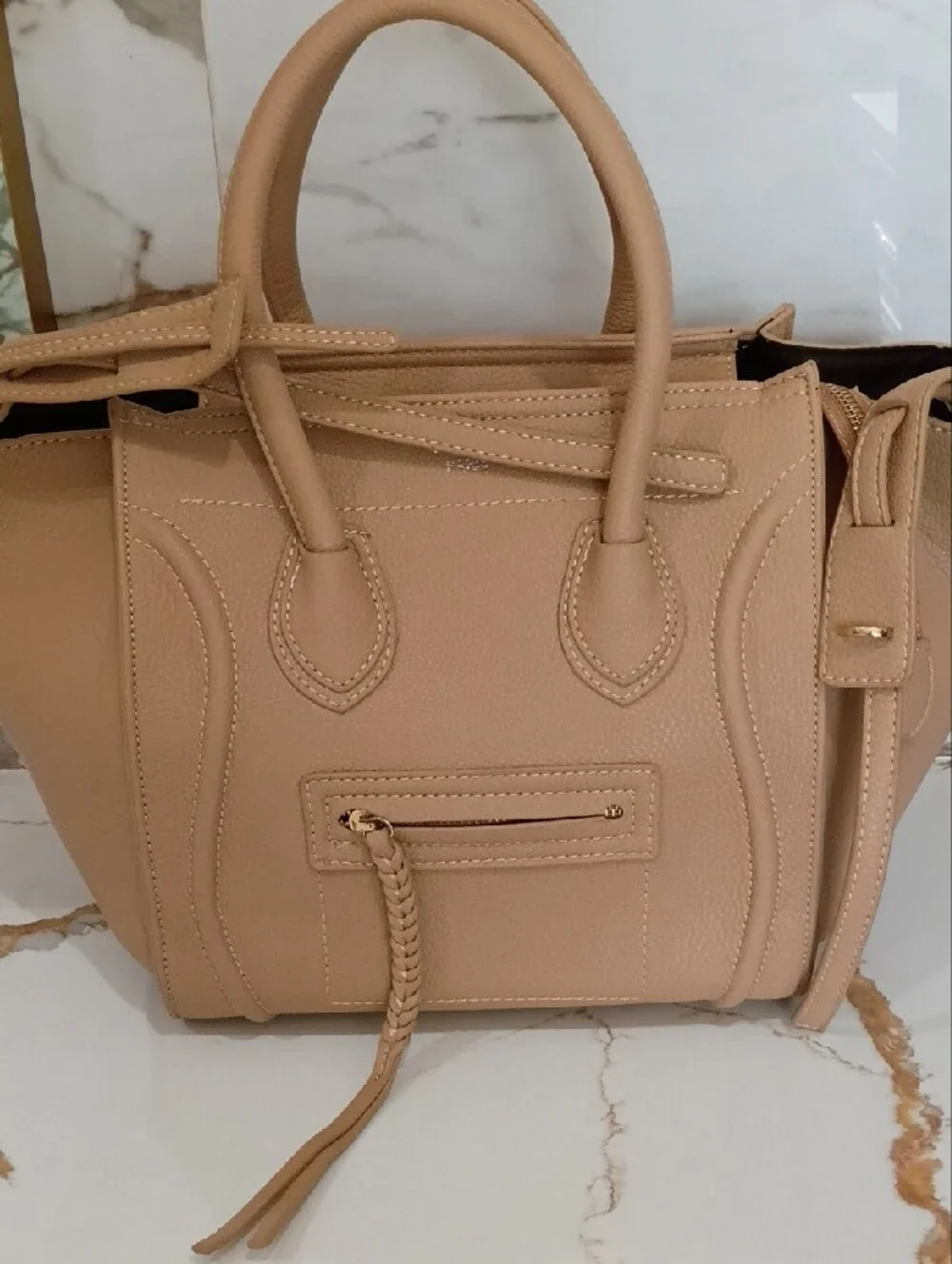 Classic Women's Tote Handbag in Beige